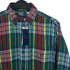 NEW Polo Ralph Lauren Mens 3XLT TALL FLANNEL Plaid Chest Pocket Mid-weight Green